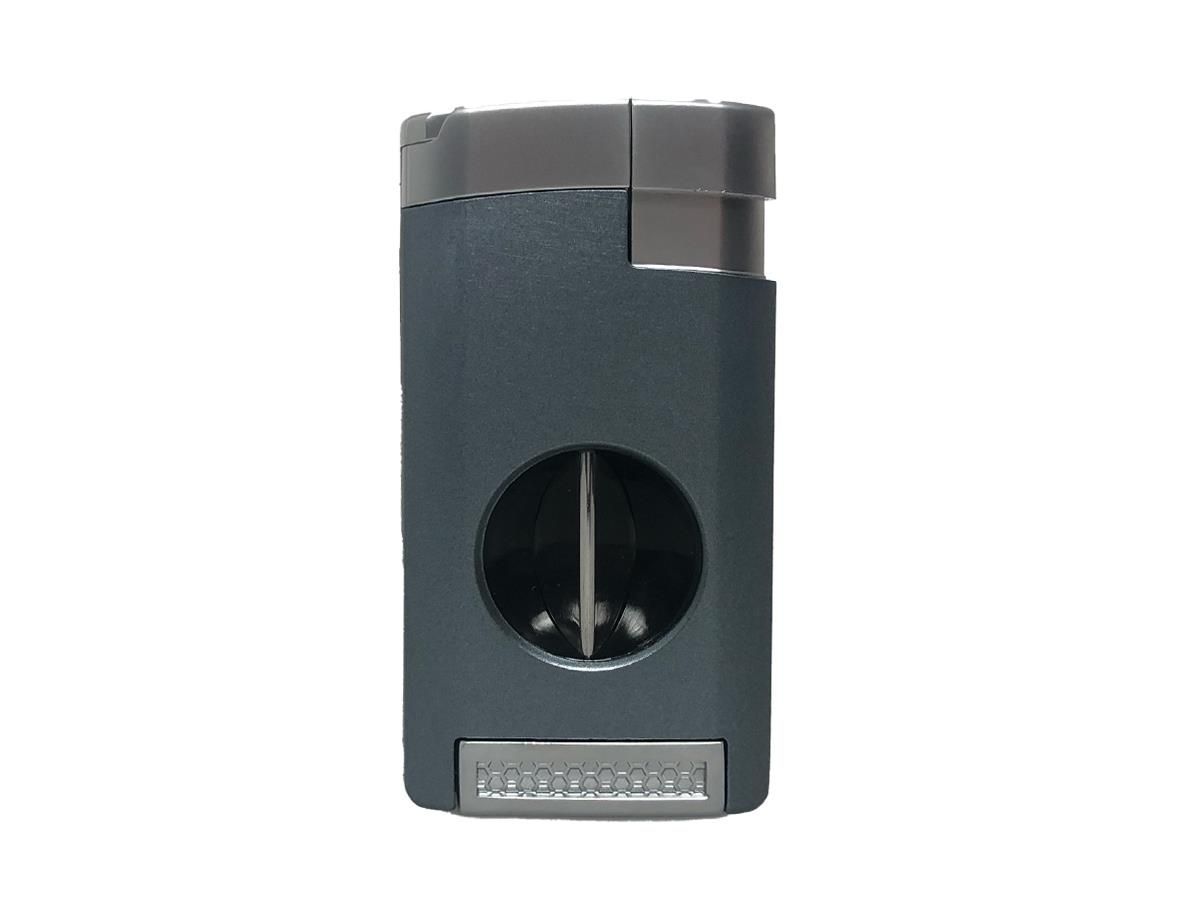 Tycoon Zigarrenfeuerzeug eisblau/silber, 3er-Jetflamme mit V-Cutter, CS-0100755