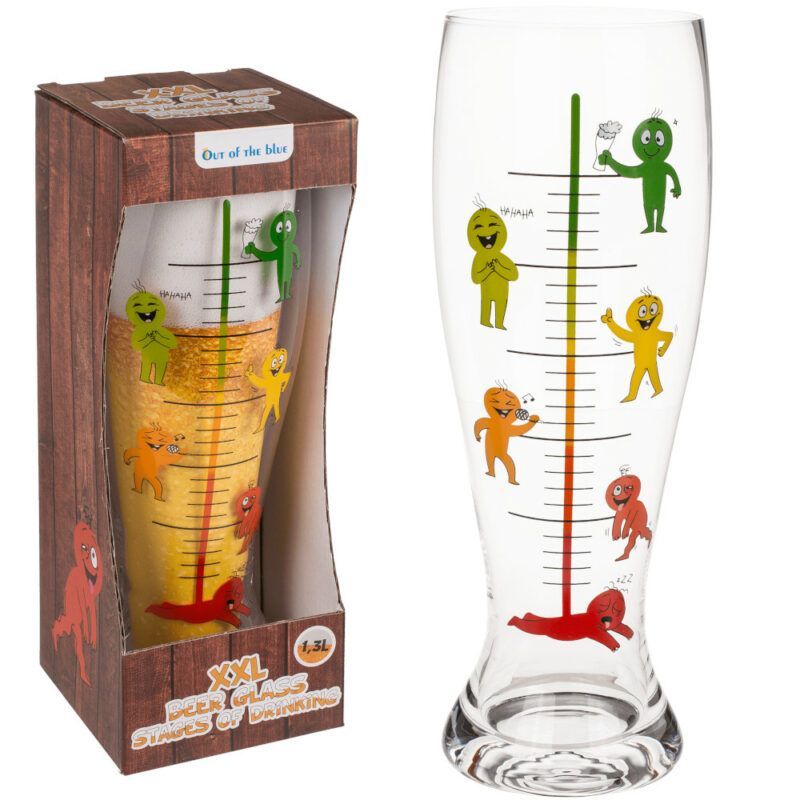 XXL-Bierglas mit Trinkphasen, ca. 1.3l