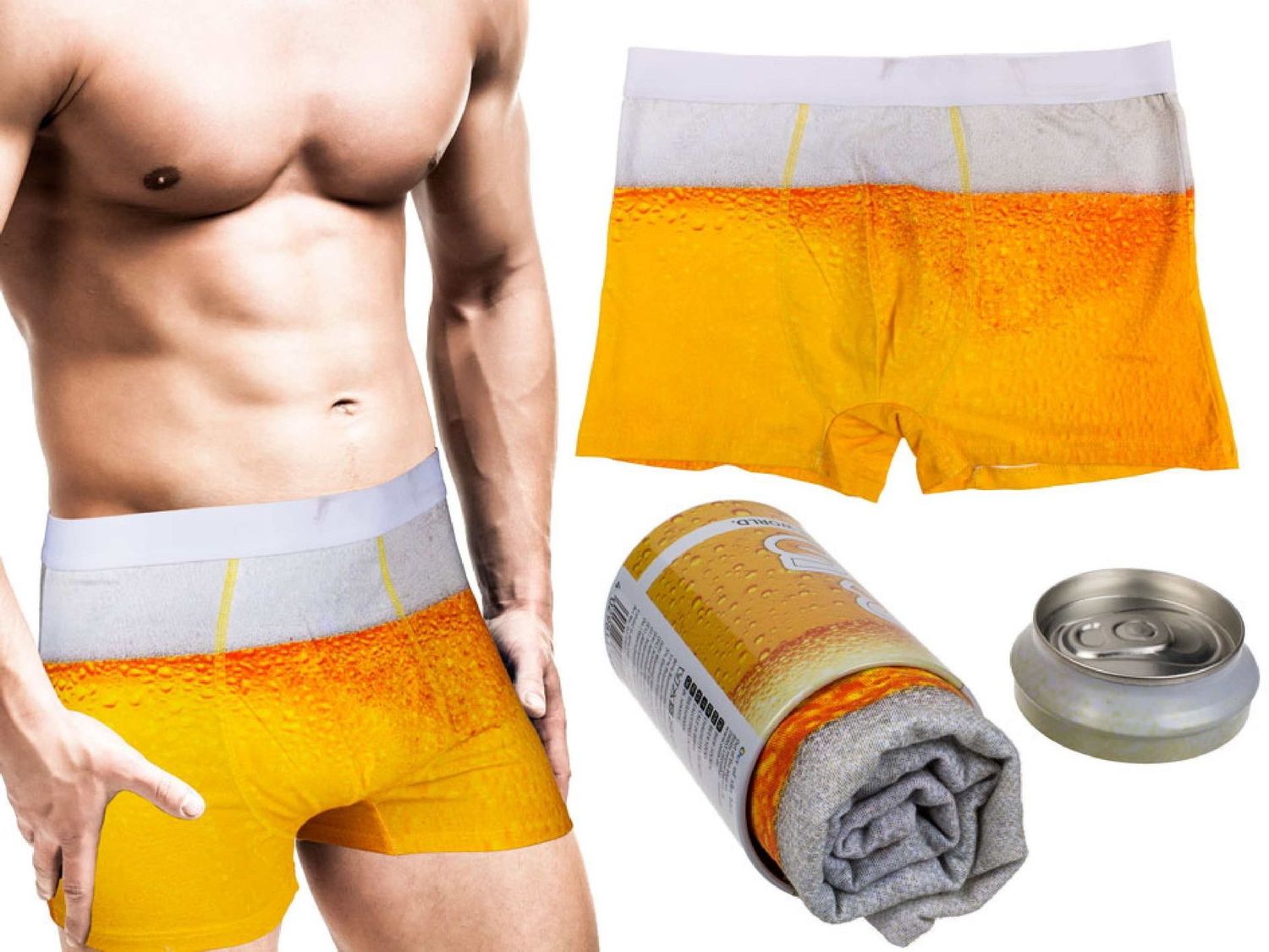 Bier-Boxer-Shorts in Bierdose, 1 Stück assortiert