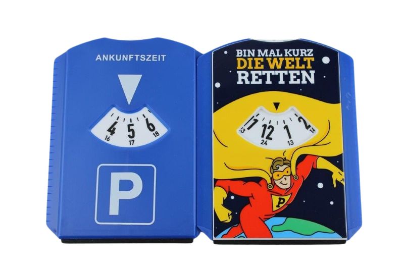 Parkscheibe "Welt retten"