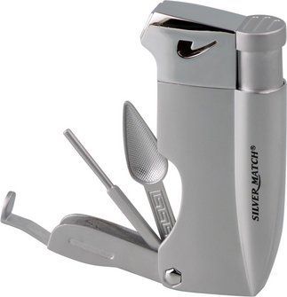 Silver Match Pfeifen-Feuerzeug Piezo Bayswater mit Pfeifenbesteck 3-teilig