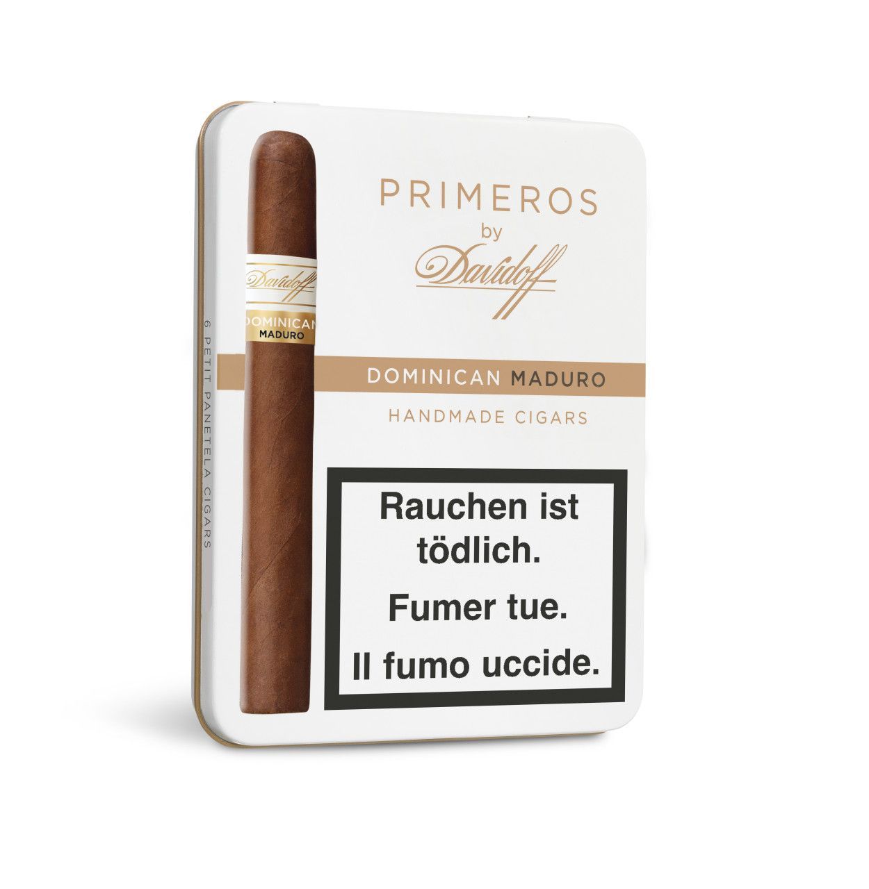 Davidoff Primeros Dominican Maduro, Petit Panetela, 6er Blechdose (Oed-20015584) Davidoff Primeros Dominican Maduro, Petit Panetela, 6er Blechdose (Oed-20015584)