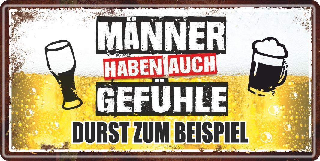 Spruchschild Metall "Männer Gefühle"