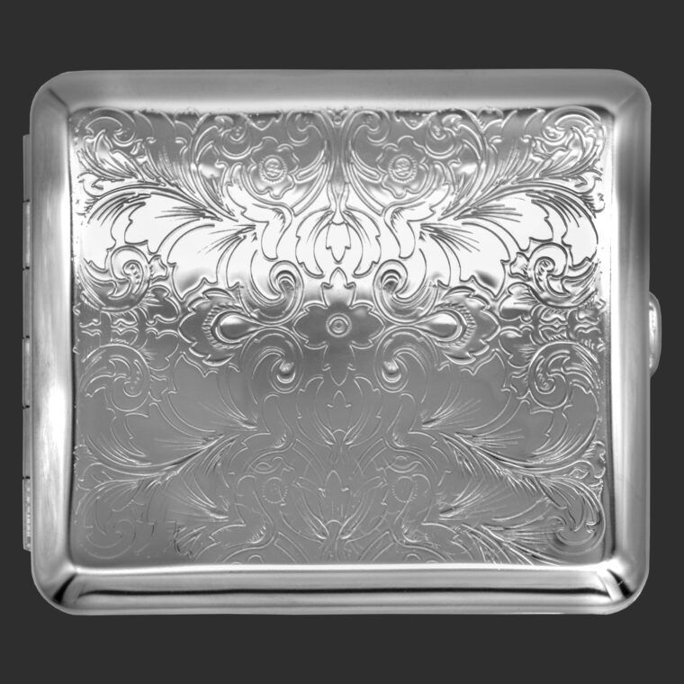 Zigarettenetui, Nickel mit Persadekor, für 18 Zigaretten