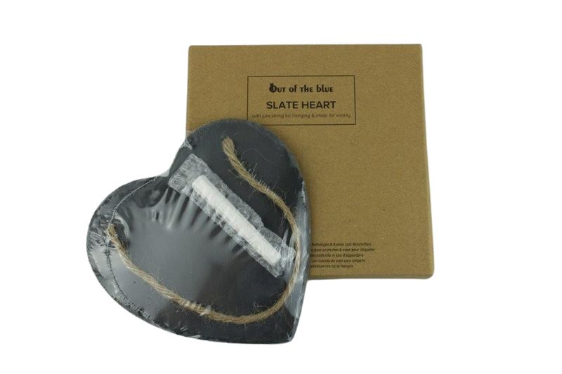 Schiefertafel Herz mit Kreide