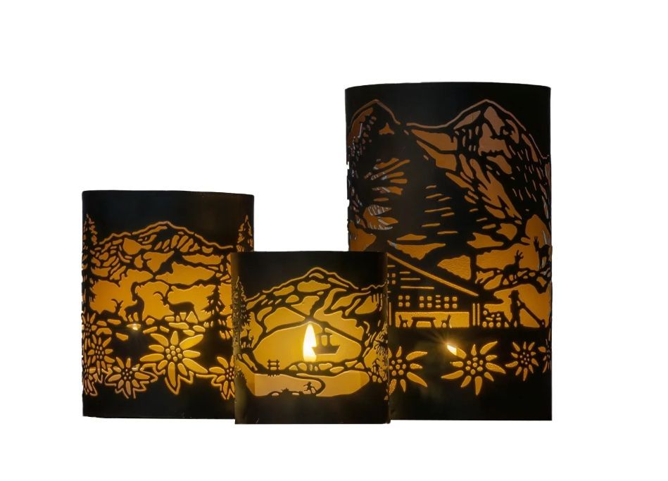 Windlicht 3er Set «Montagne»