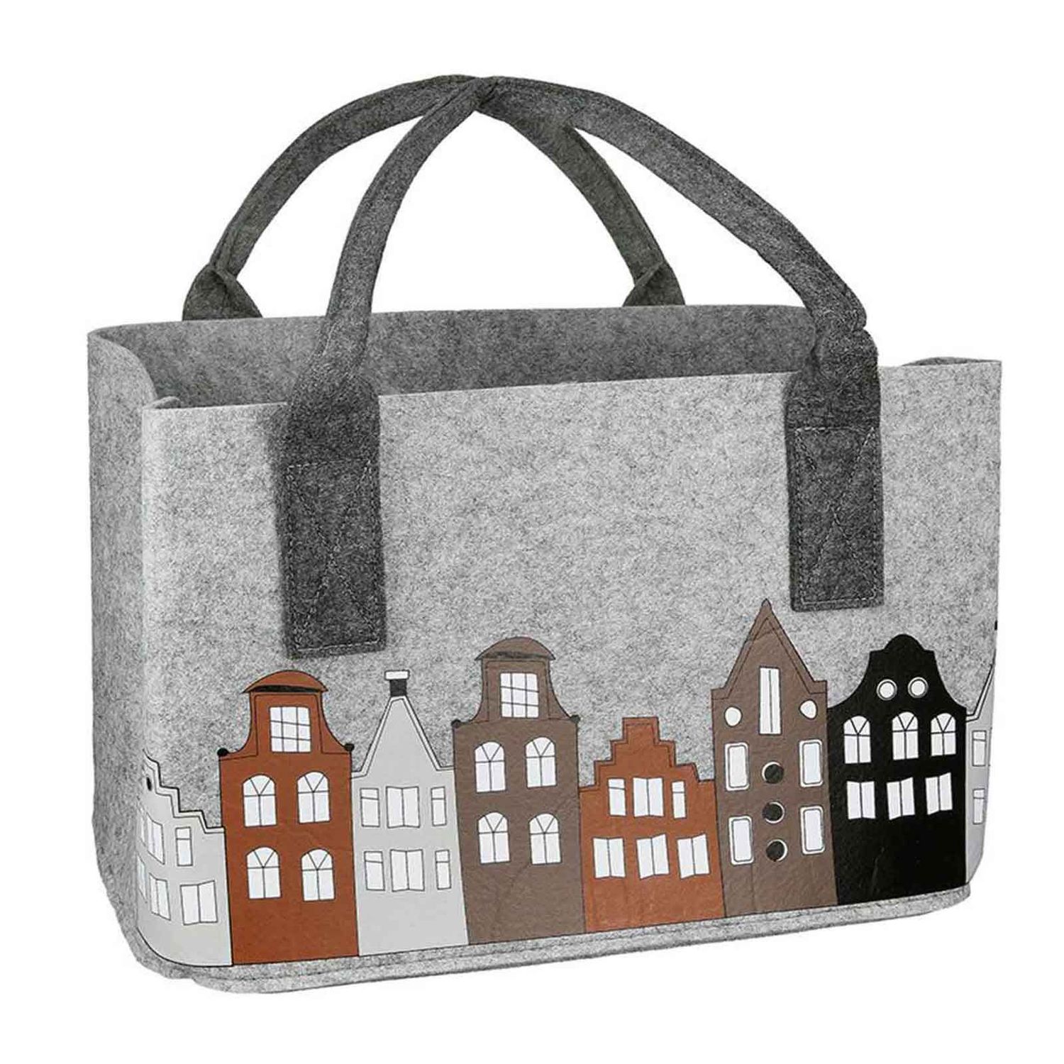 Filztasche hellgrau "Stadtlichter