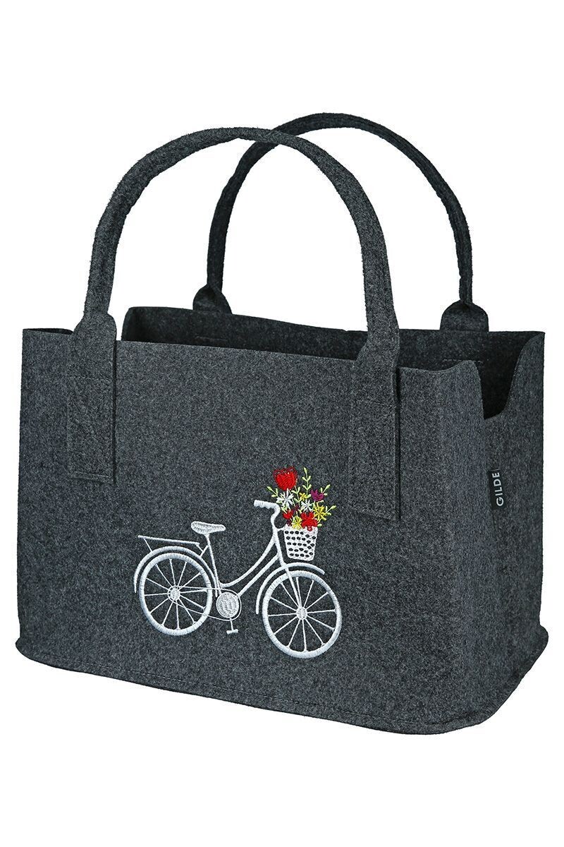 Filztasche dunkelgrau mit Velo