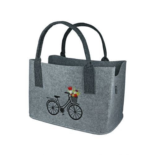 Filztasche hellgrau mit Velo
