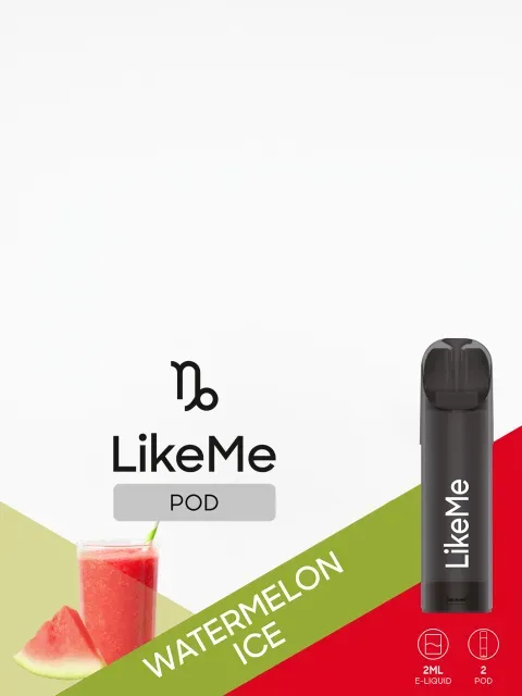 Like Me POD Watermelon Ice, 2% Nikotin, 2ml E-Liquid, 2'er Nachfüllpack Like Me POD Watermelon Ice, 2% Nikotin, 2ml E-Liquid, 2'er Nachfüllpack