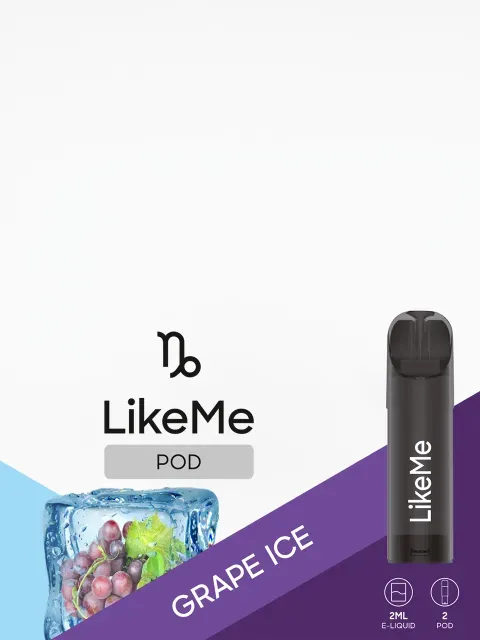 Like Me POD Grape Ice, 2% Nikotin, 2ml E-Liquid, 2'er Nachfüllpack Like Me POD Grape Ice, 2% Nikotin, 2ml E-Liquid, 2'er Nachfüllpack
