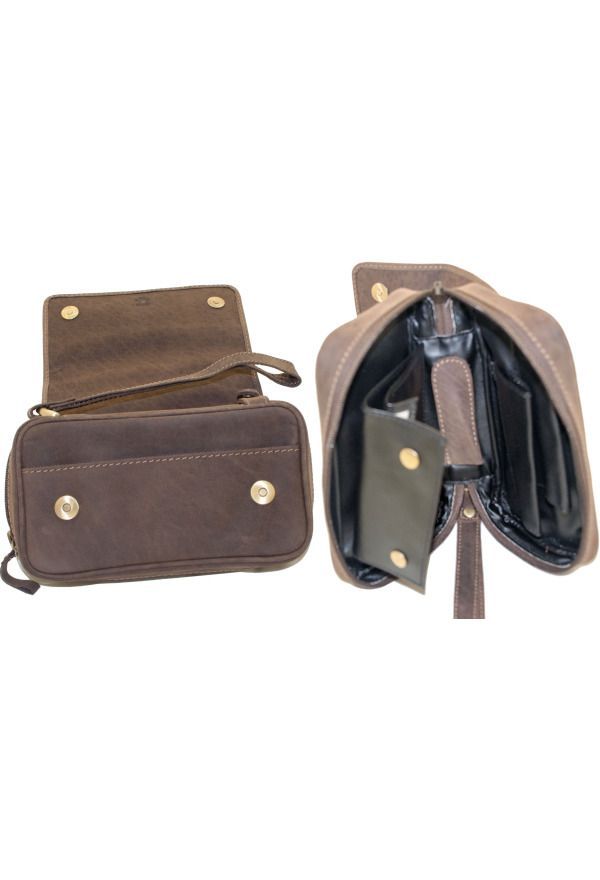 Pfeifentasche 2er, Leder Braun, W90011 Pfeifentasche 2er, Leder Braun, W90011
