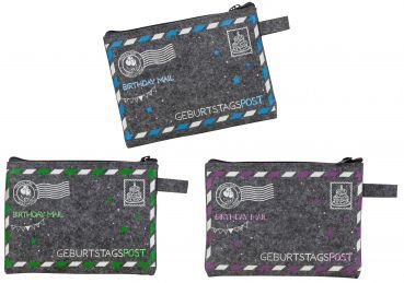 Filztasche Filztasche "Geburtstagspost" BLAU