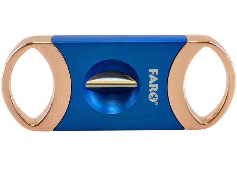 Zigarrenschneider V-Cut Faro blau-gold, W80470