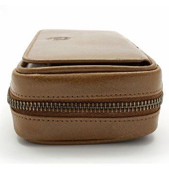 Pfeifentasche 3er RATTRAY'S Leder Whisky braungold