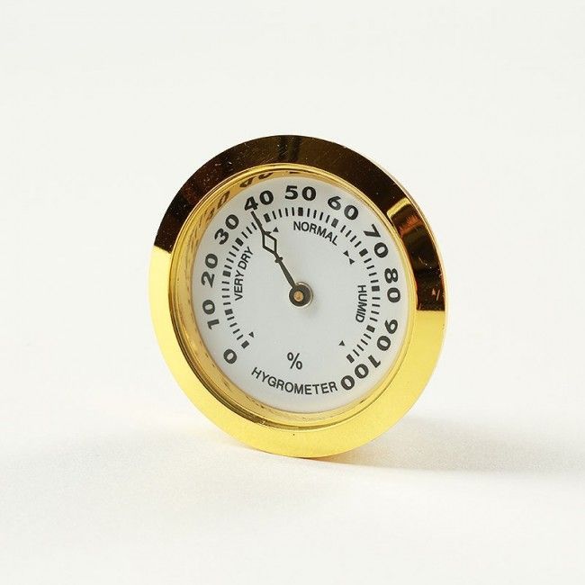 Hygrometer rund, gold