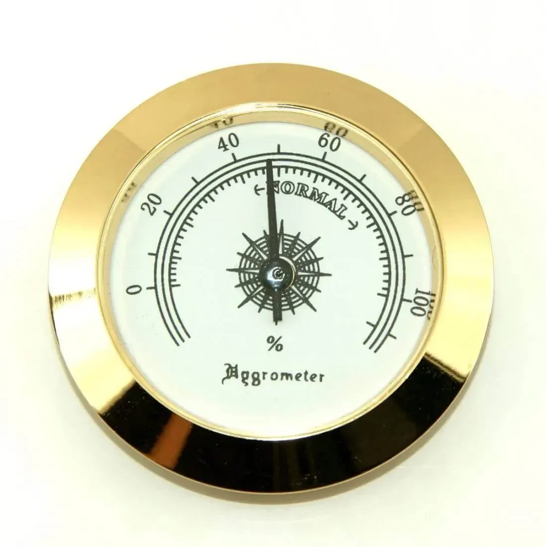 Hygrometer rund, gold