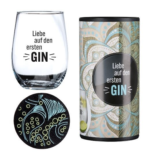 Ginglas rund „Liebe auf den ersten GIN“ Ginglas rund „Liebe auf den ersten GIN“