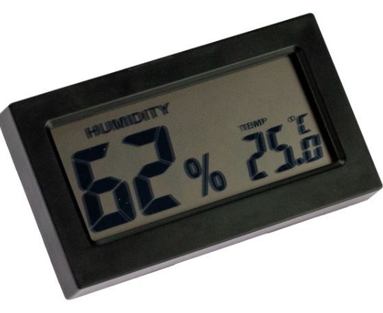 Hygrometer, quadratisch, schwarz, digital Hygrometer, quadratisch, schwarz, digital