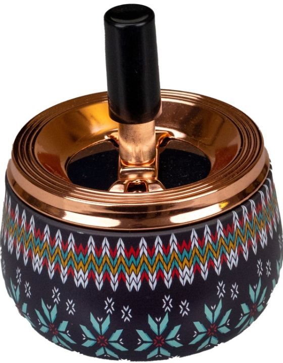 Schleuder-Aschenbecher, rund, blumen/rosegold Schleuder-Aschenbecher, rund, blumen/rosegold