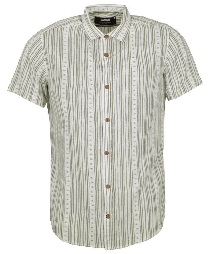 INDICODE Camisa Estampado Beige/Verde