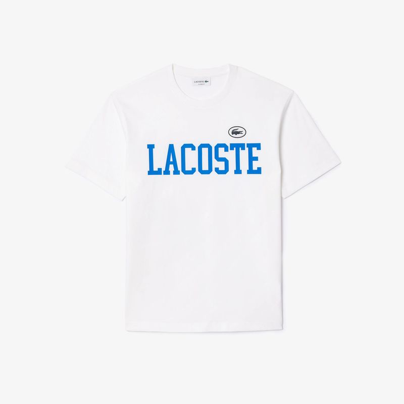 Lacoste camiseta blanca Logo azul