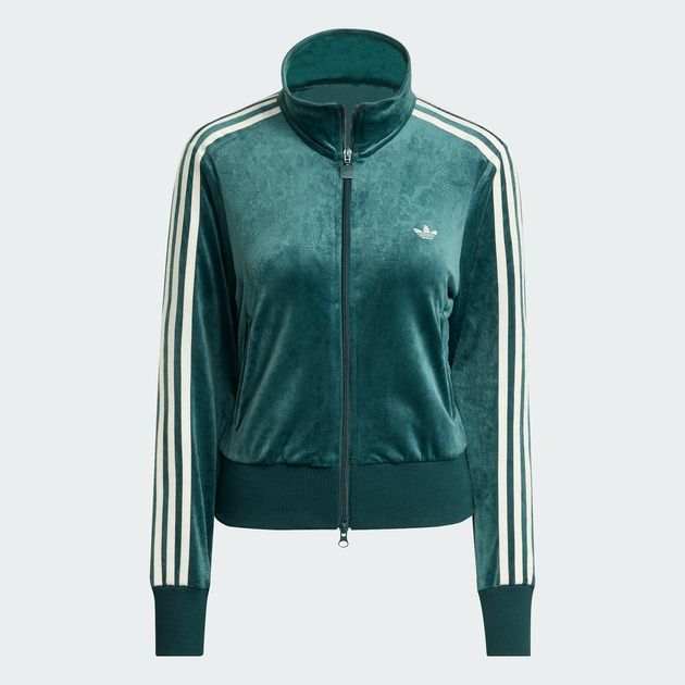 Adidas Chaqueta Verde Terciopelo Estampado