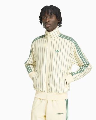 Adidas cazadora rayas beige verde