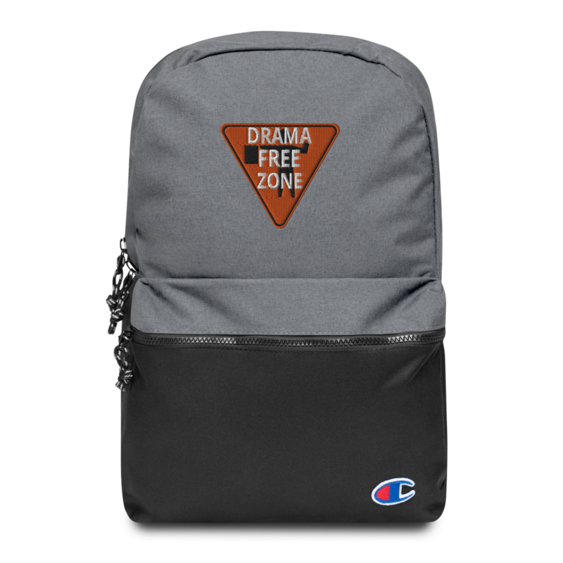 Drama Free Zone Embroidered Champion Backpack