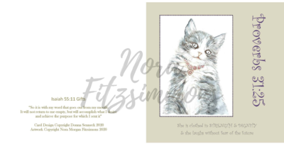 Kitty With Necklace  -  Faith Card