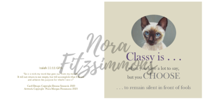 Classy Siamese Cat - Faith Card