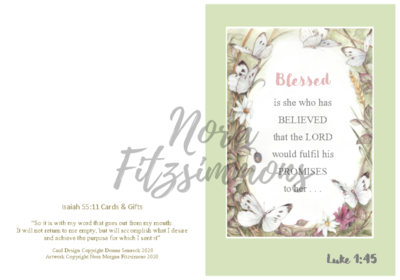 Blessed Butterfly Border - Faith Card