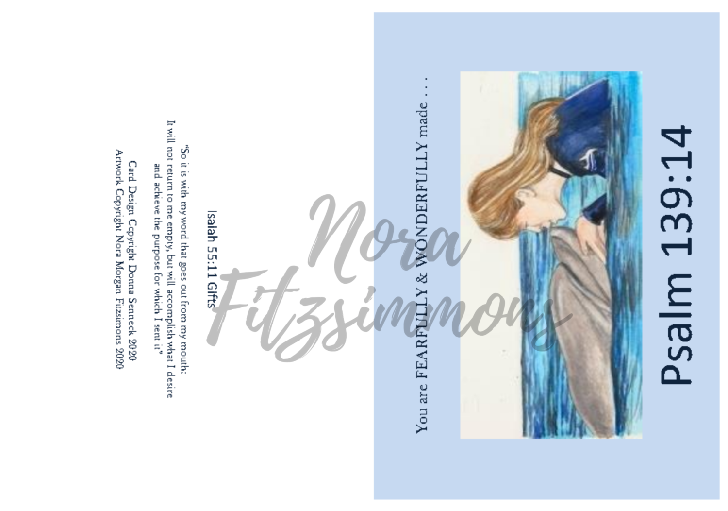 Fearfully Made Dolphin And Girl - Faith Card