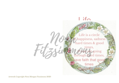 Life is a Circle (Pink Text) - Faith Card