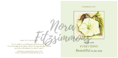 Beautiful In His Time White Flower - Faith Card