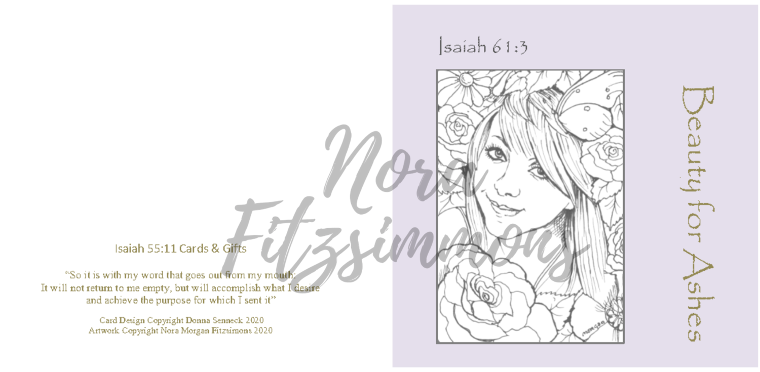 Beauty For Ashes Girl Flowers 2 - Faith Card