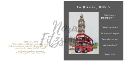 Find Joy In The Journey Red Bus London Clock - Faith Card