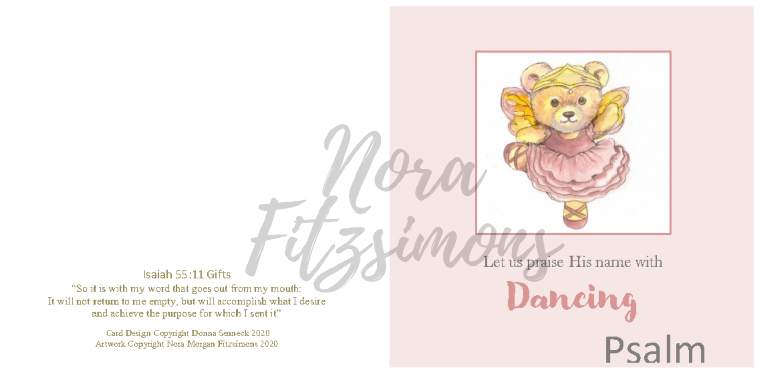 Praise His Name With Dancing Ballerina Teddy - Faith Card
