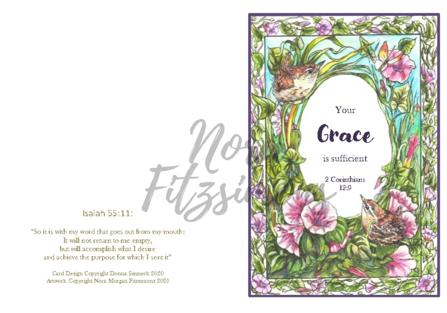 Grace Wren Border - Faith Card