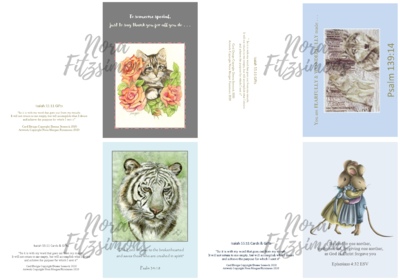 Random Animals Faith Cards 3 - 4 pcs Bundle