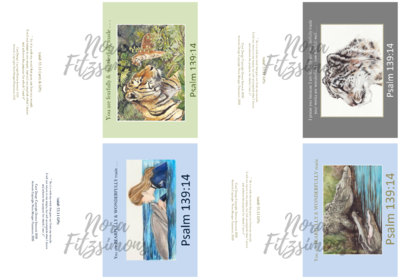 Random Animals Faith Cards - 4 pcs Bundle