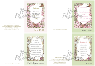 Quotes Faith Cards 2 - 4 pcs Bundle