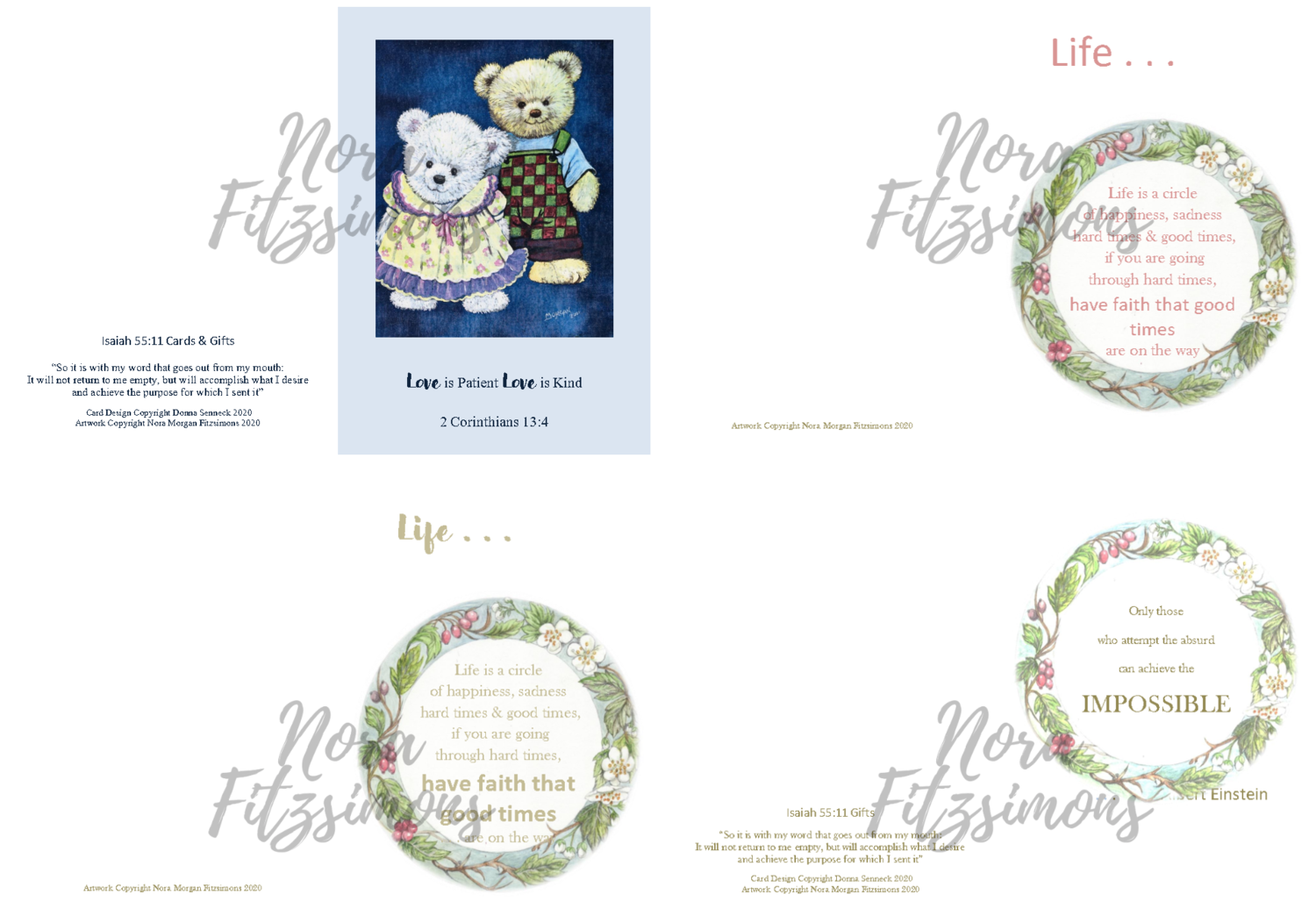 Life Is a Circle of Happiness Faith Cards - 4 pcs Bundle