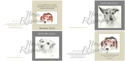 Cute Dogs Faith Cards - 4 pcs Bundle