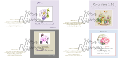 God's Plan Flowers Faith Cards - 4 pcs Bundle