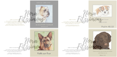 Cute Dogs Faith Cards 2 - 4 pcs Bundle