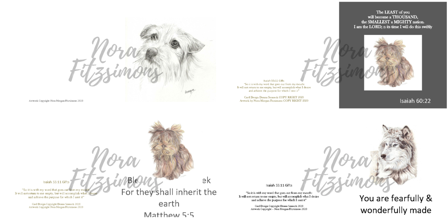 Cute Dog Faith Cards 3 - 4 pcs Bundle