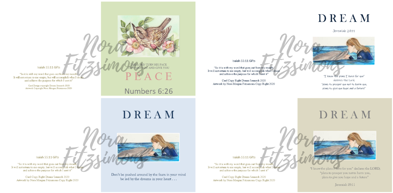 Dream And Peace Faith Cards - 4 pcs Bundle