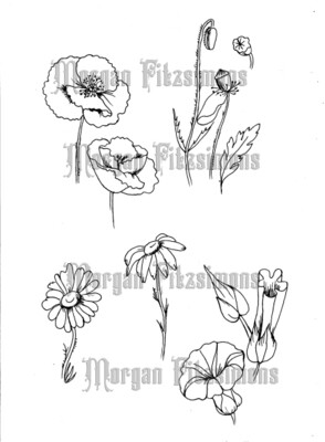 Flower Set 1- Digital Stamp