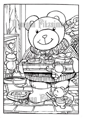 Growing Teddy 3 - Colouring Page